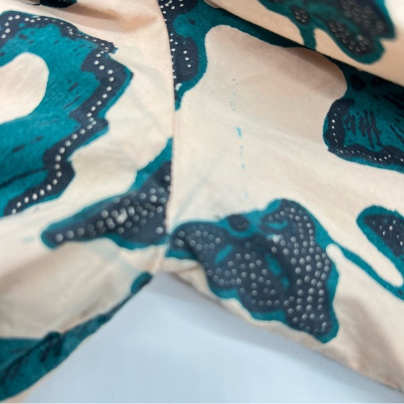 Ulla Johnson Melati Green and Black Print on a Pink Background-Lantern Sleeves-8 - Picture 16 of 16